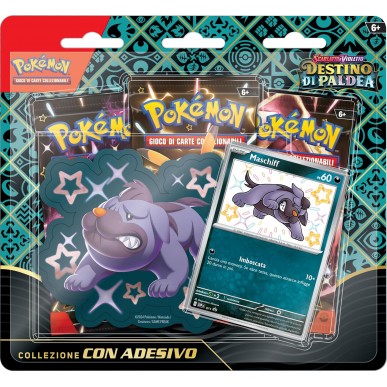 Pokemon Scarlatto e Violetto Destino di Paldea - Collezione con adesivo Maschiff