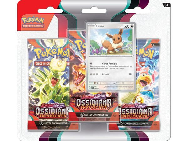 Pokemon Scarlatto e Violetto Ossidiana Infuocata - Blister 3 Buste + 1 Carta Eevee (ITA)