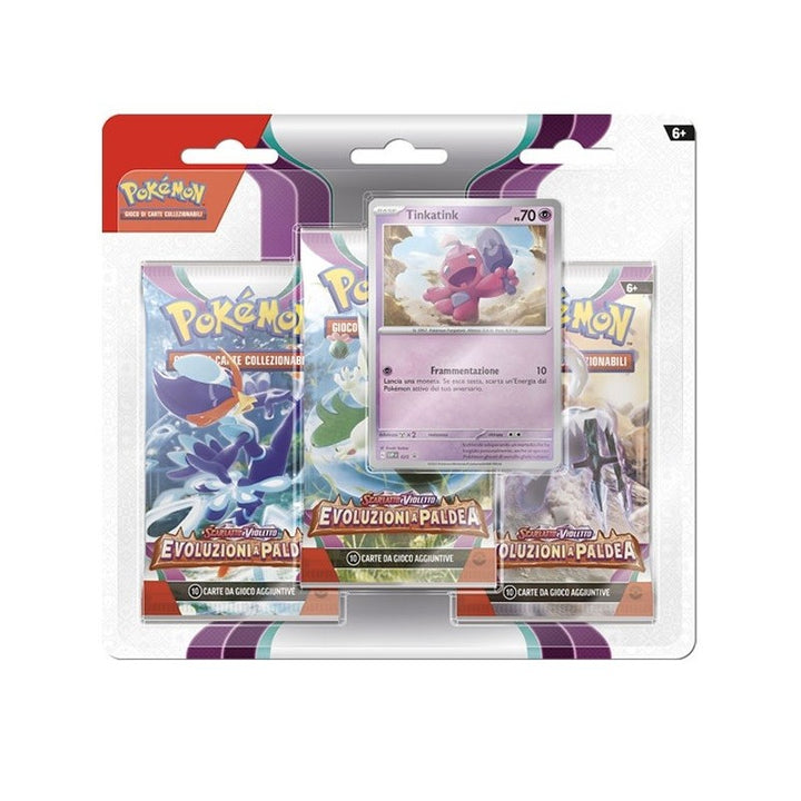 Pokemon Scarlatto e Violetto Evoluzioni a Paldea - Blister 3 Buste + 1 Carta Tinkatink (ITA)