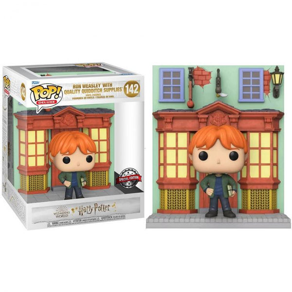 Funko Pop Deluxe! Harry Potter - Diagon Alley Ron Weasley with Quality Quidditch Supplies (Special Edition) (142)