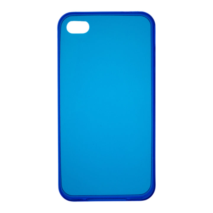 Cover Back Case Ultra Slim 0.3Mm Blu Trasparente Per iPhone 4 4S