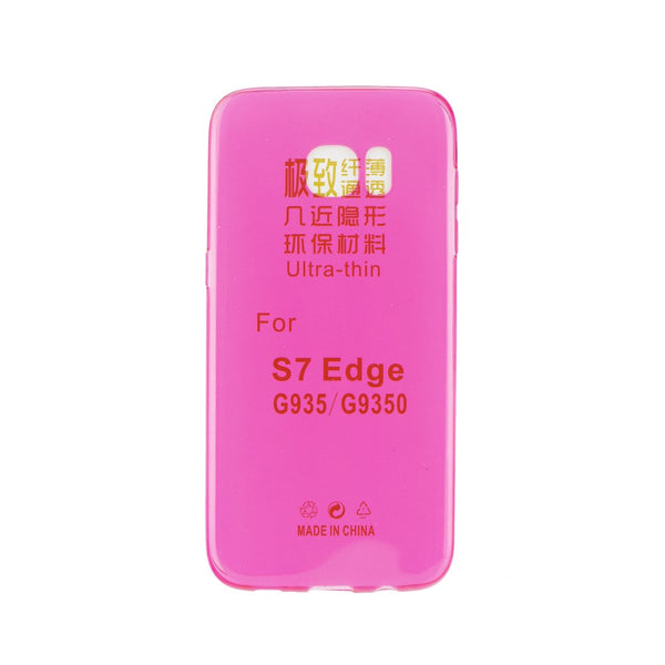 Cover Back Case Ultra Slim 0.3Mm Rosa Trasparente Per Samsung S7 Edge G935 G935F