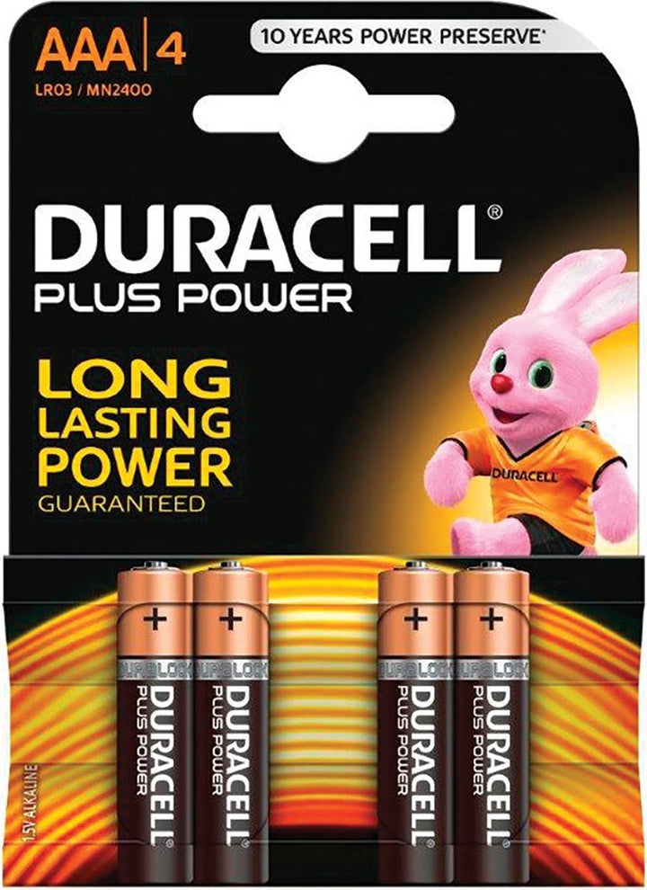 Duracell 4Pz Batterie Mini Stilo AAA Plus Power