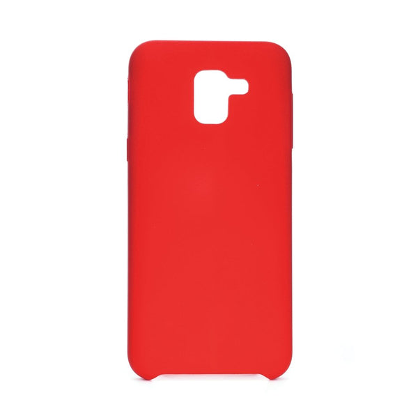 Cover In Silicone E Microfibra Interna Rosso Per Samsung J6 2018