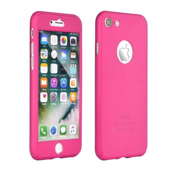 Cover Case Full Body 360° Pellicola In Vetro Temperato Per iPhone 5 5S Se Rosa