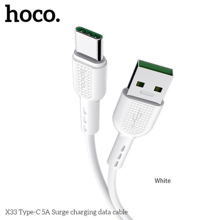 Hoco X33 Cavo Di Ricarica Type C Fast Charge 5A Bianco