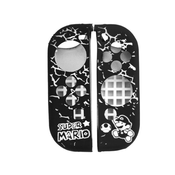 Guscio Custodia Nero+Bianco Super Mario Joycon Per Nintendo Switch