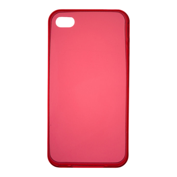 Cover Back Case Ultra Slim 0.3Mm Rosso Trasparente Per iPhone 4 4S