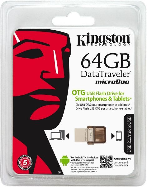 Pen Drive Usb 2.0 Micro Usb Otg Kingston 64 Gb DTDUO/64Gb