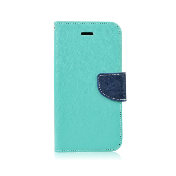 Cover Case Flip Fancy Book iPhone X Menta-Blu