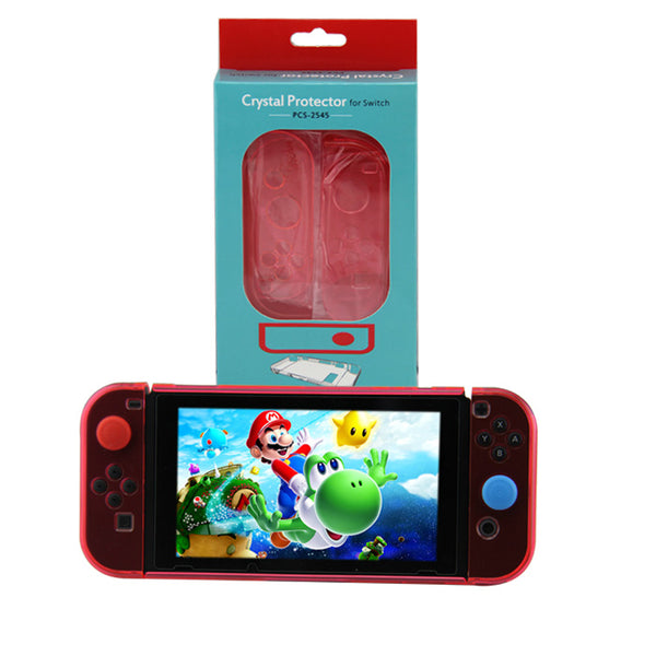 Cover Case Modello Crystal Rosso Trasparente Per Nintendo Switch Joycon