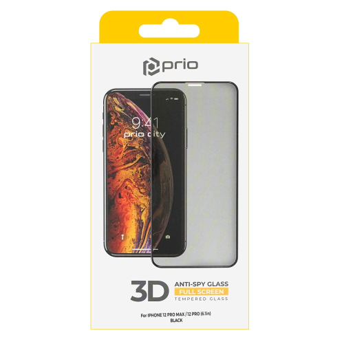 Prio Pellicola In Vetro 3D Anti Spy Privacy Per iPhone 12 / 12 Pro